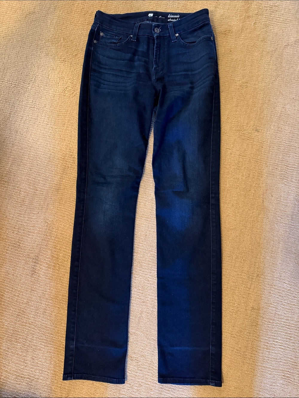 7 For All Mankind “kimmie” Dark Blue denim Straight leg Jeans